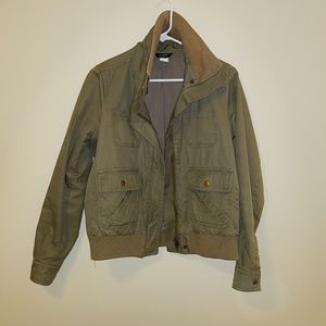 J.Crew green khaki high neck jacket